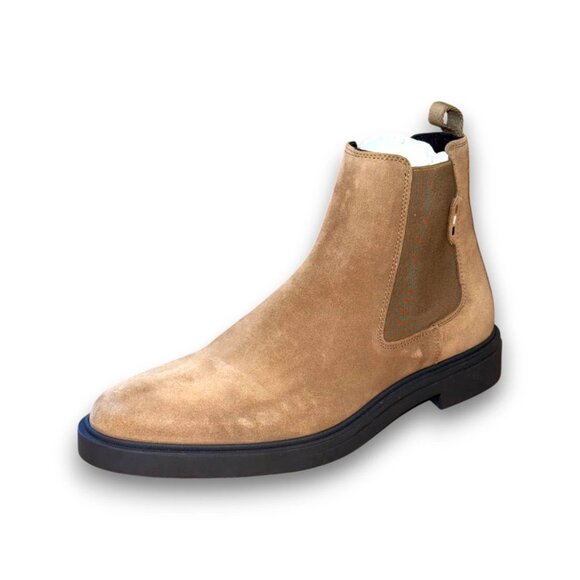 BOSS Calev Chelsea Boots Men's Beige Suede US 11 (UK 10 EU 44) MSRP $230 - Picture 1 of 5